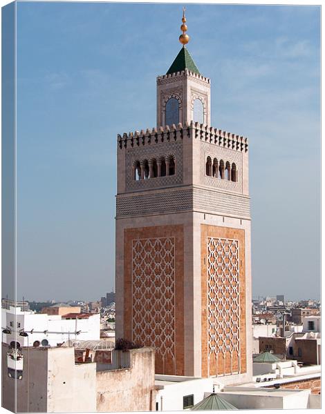 El-Zitouna Minaret Canvas Print by Tom Gomez