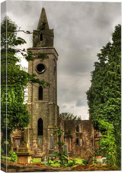 Carriden Old Church Spire Canvas Print by Tom Gomez