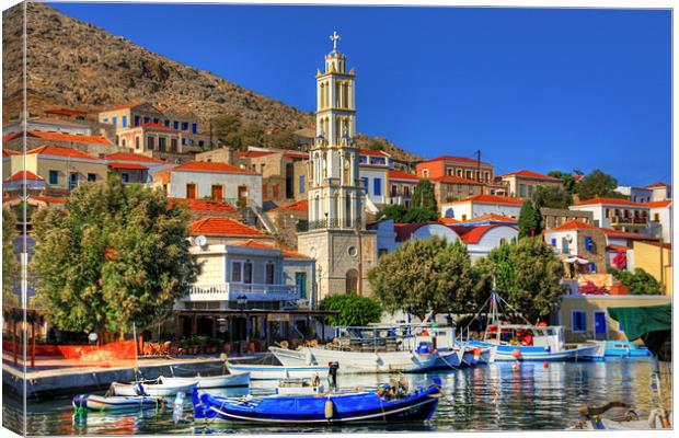 Church and Harbour Canvas Print by Tom Gomez