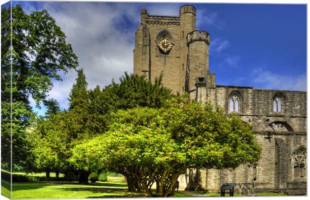 Dunkeld Cathedral Clock Tower Canvas Print by Tom Gomez