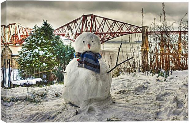 Snowman - cropped Canvas Print by Tom Gomez