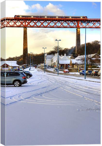 Queensferry Promenade in the snow Canvas Print by Tom Gomez