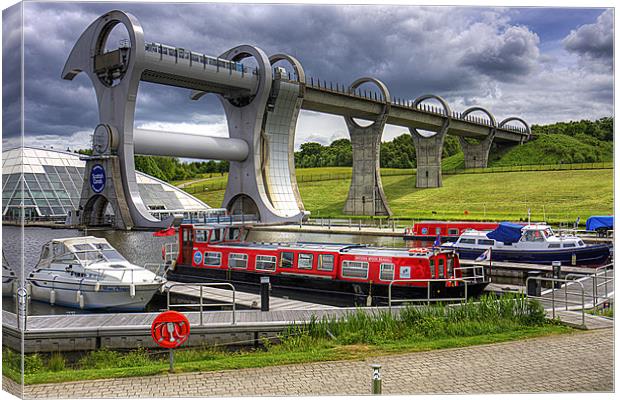 Boats at the Falkirk Wheel Canvas Print by Tom Gomez