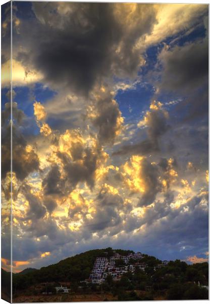 Clouds over Pueblo Espárragos Canvas Print by Tom Gomez