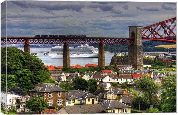 Cruise Ship in the Forth Canvas Print by Tom Gomez
