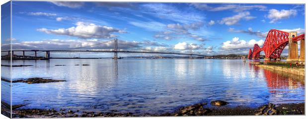 The Crossings on the Forth Canvas Print by Tom Gomez