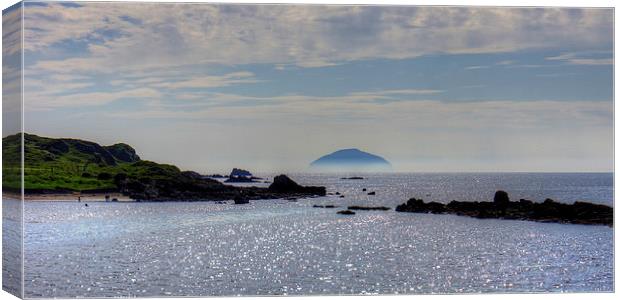 Ailsa Craig in Mist Canvas Print by Tom Gomez