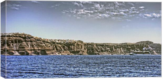 Cruise Ship and Cliffs Canvas Print by Tom Gomez