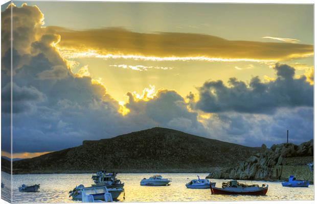 Storm Clouds in the Dodecanese Canvas Print by Tom Gomez