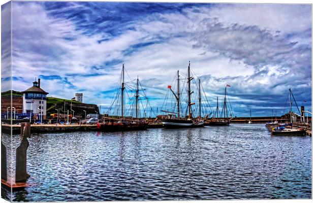 Tall Ships in Whitehaven Harbour Canvas Print by Tom Gomez