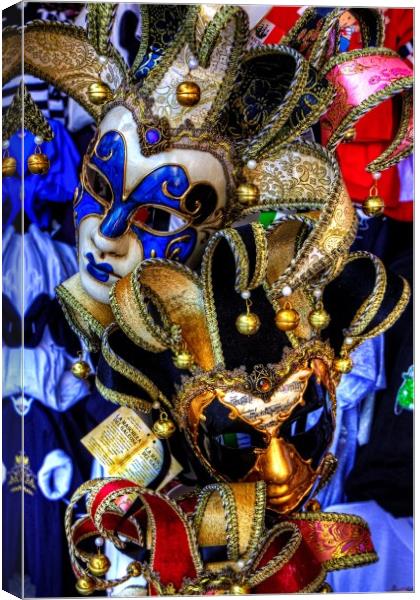 Venetian Carnival Masks                           Canvas Print by Tom Gomez