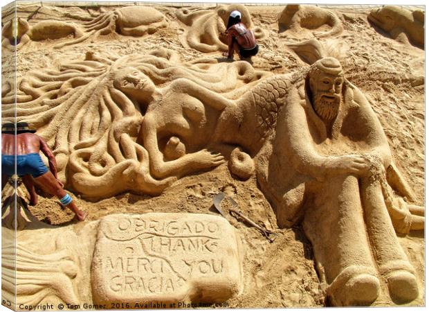 Sand Sculptures Canvas Print by Tom Gomez