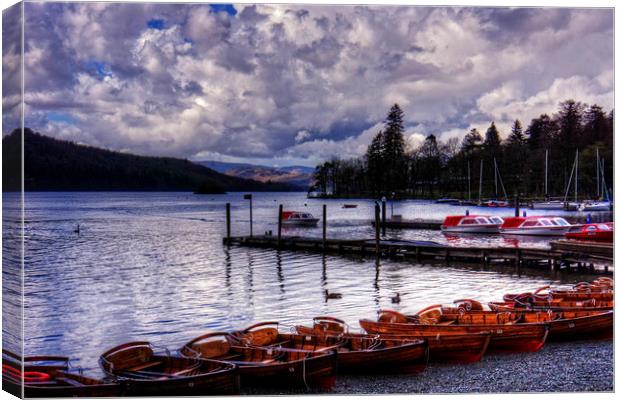 Boats at Bowness Canvas Print by Tom Gomez
