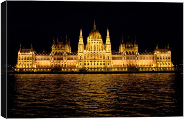 Hungarian Parliament Building Canvas Print by Tom Gomez