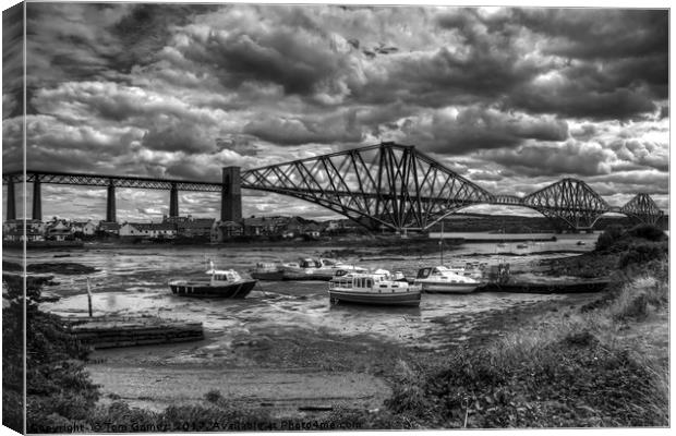 Low Tide in North Queensferry - B&W Canvas Print by Tom Gomez