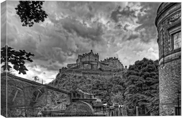 The Castle from St Cuthberts - B&W Canvas Print by Tom Gomez