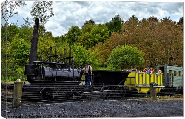 Steam Elephant at Beamish Canvas Print by Tom Gomez