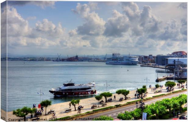 Santander Ferry Port Canvas Print by Tom Gomez