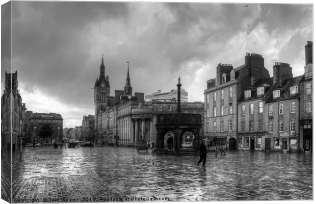 Aberdeen in the rain - B&W Canvas Print by Tom Gomez