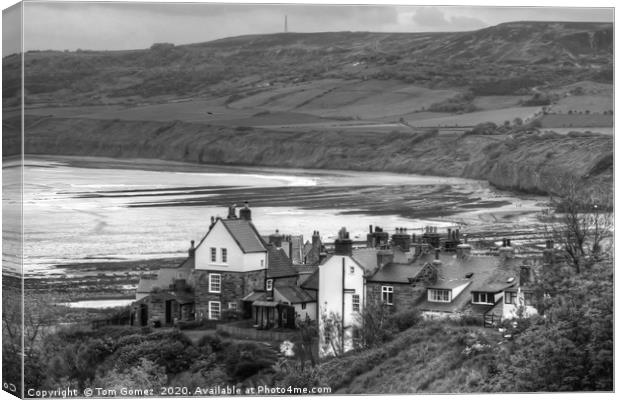 First view of Robin Hoods Bay - B&W Canvas Print by Tom Gomez