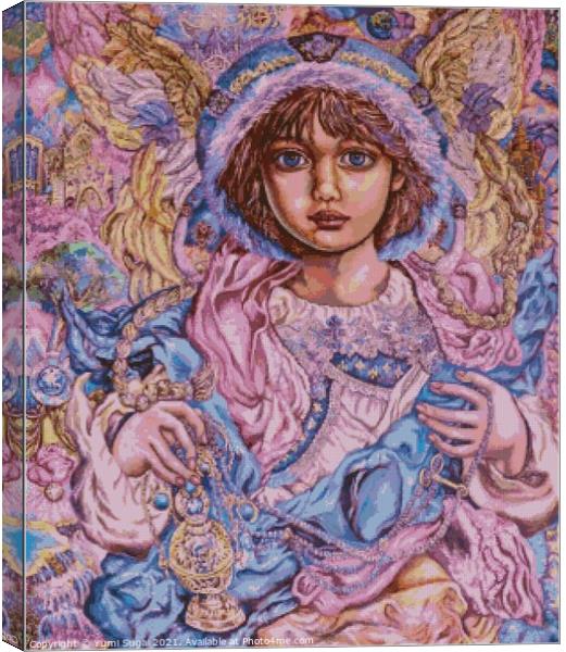 Yumi Sugai. Archangel Chamuel.cross stitch pattern Canvas Print by Yumi Sugai