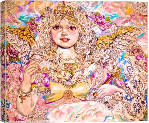 Yumi Sugai. The angel of the Golden pearl. Canvas Print by Yumi Sugai
