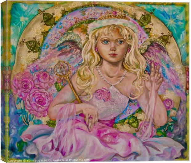 Yumi Sugai.The angel of the pink sapphire. Canvas Print by Yumi Sugai