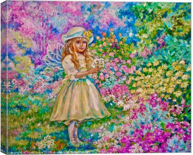 Yumi Sugai. Flower garden fairy. Canvas Print by Yumi Sugai
