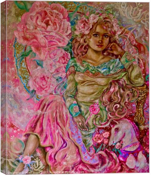 Yumi Sugai. The fairy of the pink tulip. Canvas Print by Yumi Sugai