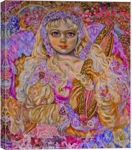 Yumi Sugai. An angel with herbs. Canvas Print by Yumi Sugai