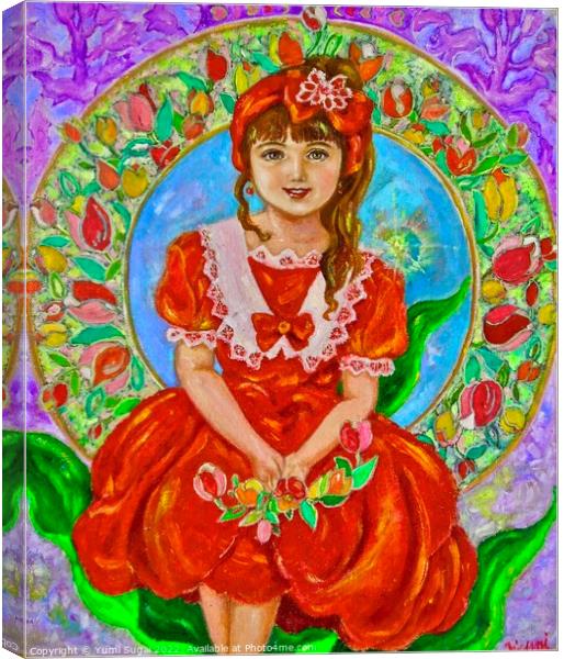 Yumi Sugai. Red tulip fairy. Canvas Print by Yumi Sugai