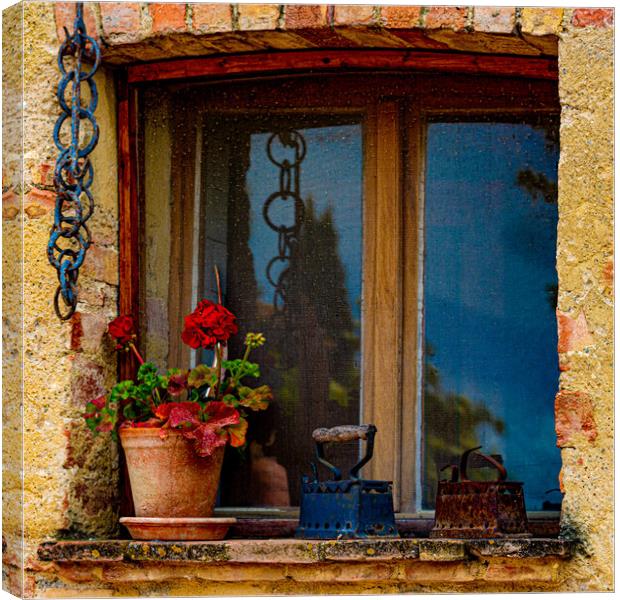 Rustic Italian Farm Window Canvas Print by Chris Lord