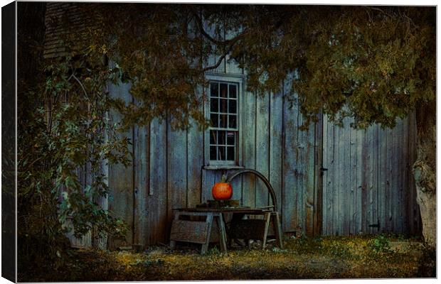 Pumpkin Outside An Historic House Canvas Print by Chris Lord