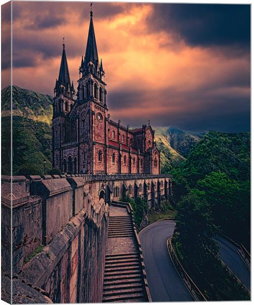 Basílica de Santa María la Real de Covadonga Canvas Print by Chris Lord