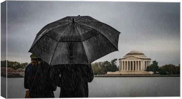 A Rainy Day In Washington DC Canvas Print by Chris Lord
