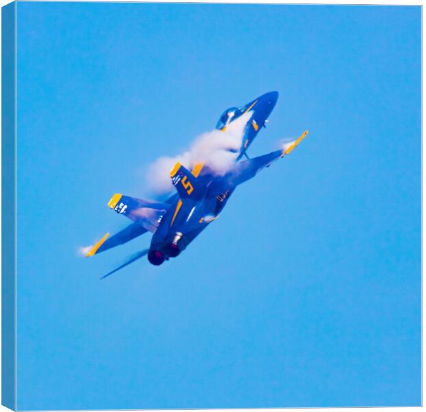 A Blue Angel Heading Skywards  Canvas Print by Chris Lord