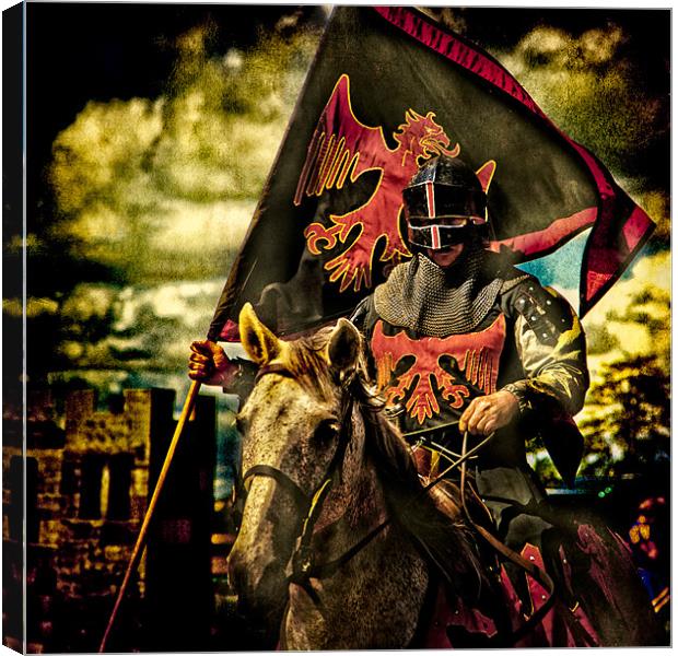 The Red Knight Rides Forth Canvas Print by Chris Lord