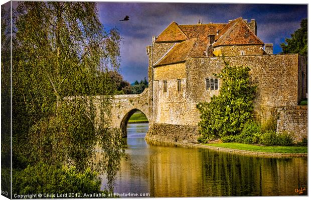 Moat and Gatehouse at Leeds Castle Canvas Print by Chris Lord
