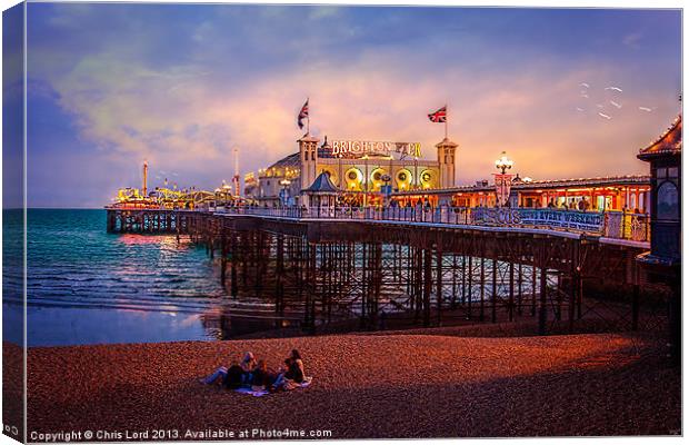 Brighton Pier at Dusk Canvas Print by Chris Lord