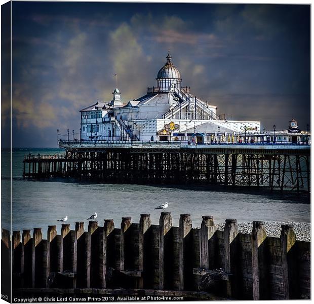 Eastbourne Breakwater and Pier Canvas Print by Chris Lord