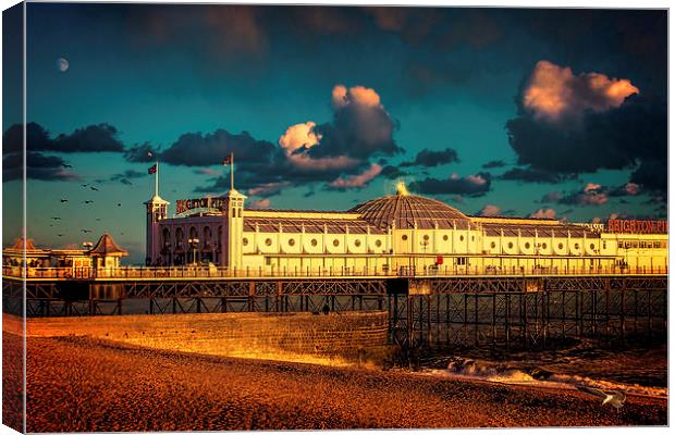 Brighton Pier Sunset Canvas Print by Chris Lord