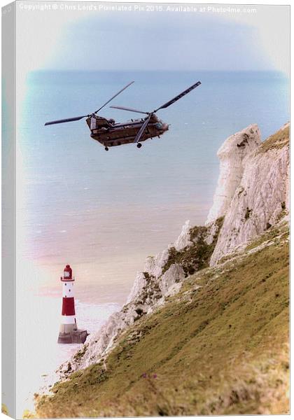 A Chinook At Beachy Head Canvas Print by Chris Lord