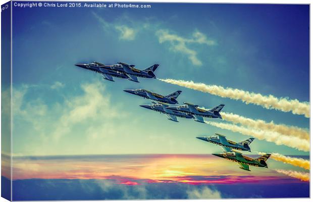 The Breitling Jet Team Canvas Print by Chris Lord