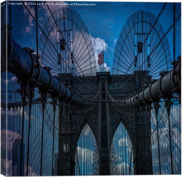 Brooklyn Bridge Webs Canvas Print by Chris Lord