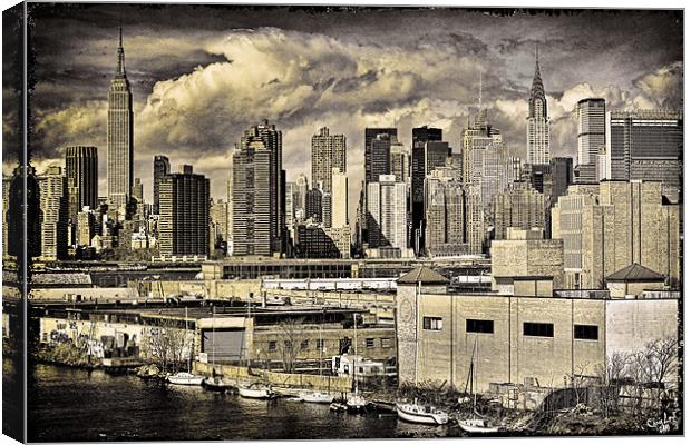 Manhattan From Queens Canvas Print by Chris Lord