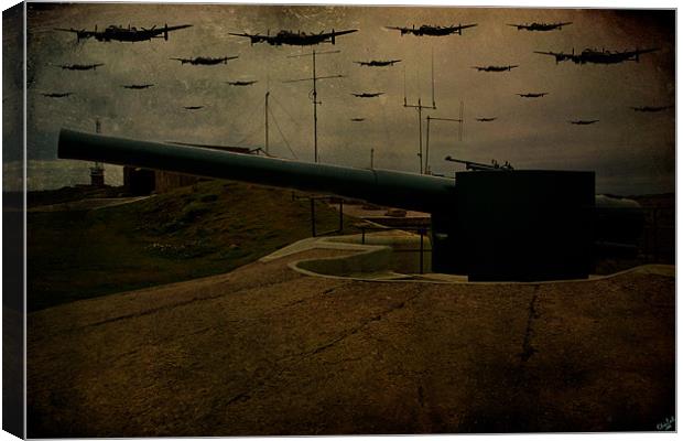 Lancasters Over Newhaven Canvas Print by Chris Lord