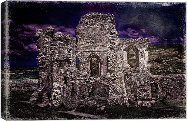 The Chapel Ruins At Corfe Castle Canvas Print by Chris Lord