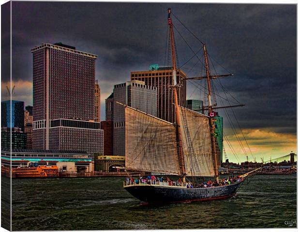 Sailing the East River Canvas Print by Chris Lord