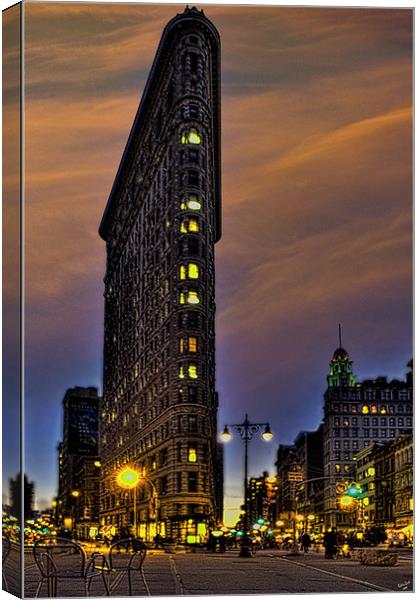 The Flatiron At Twilight Time Canvas Print by Chris Lord