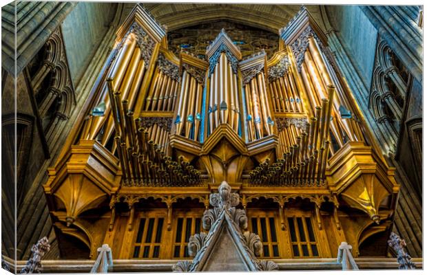 The Pipe Organ At Lancing College Canvas Print by Chris Lord
